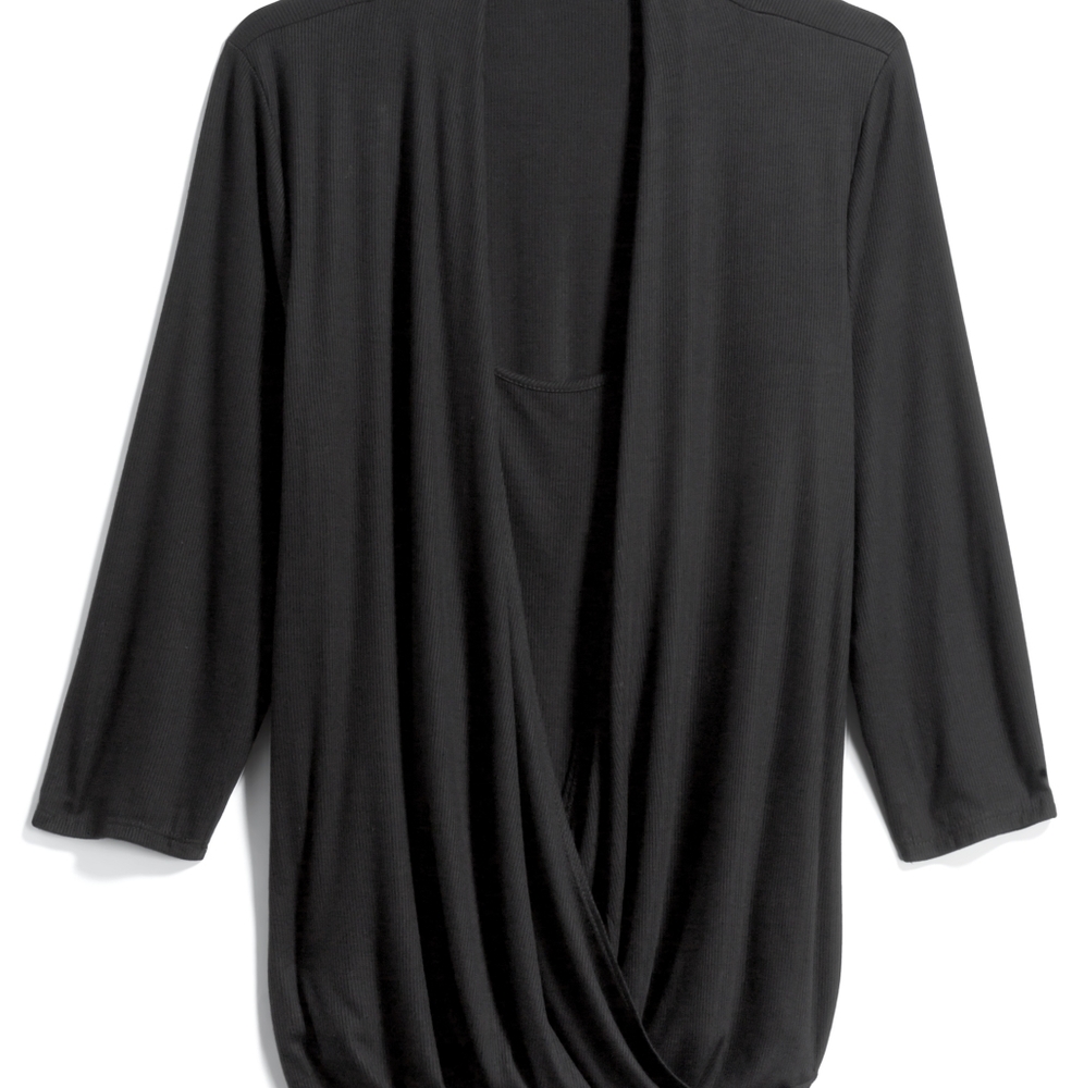 Layla Jade black 2x microrib top with inset tank